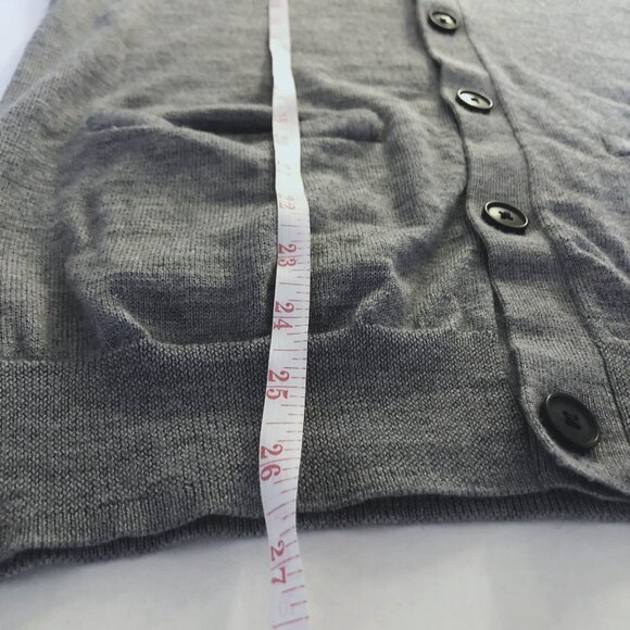 GOODTHREADS 100% Merino Wool Cardigan Sweater Mens XS Gray V-Neck Front Pockets - Picture 13 of 16